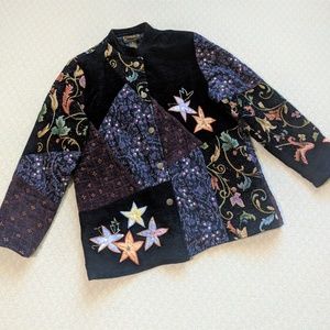 Alex Kim Patchwork /Tapestry Embroidered Jacket